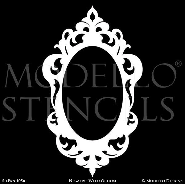 Decorative Frame Painted on Walls, Mirror, Window - Modello Custom Stencils