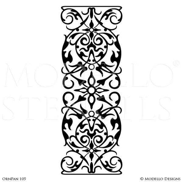 European and Old World Home Decor - Custom Panel Stencils for Painting Wood Floors and Walls