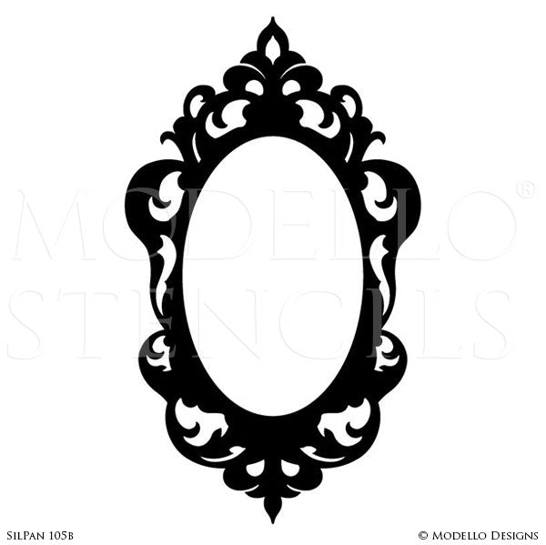 Decorative Frame Painted on Walls, Mirror, Window - Modello Custom Stencils