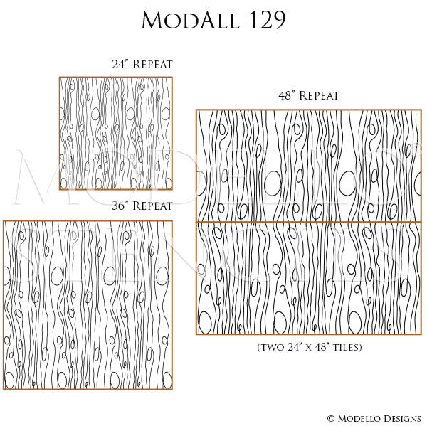 Modern Swirl Lines Painted and Stenciled on Decorative Wall Finish - Modello Custom Wall Stencils