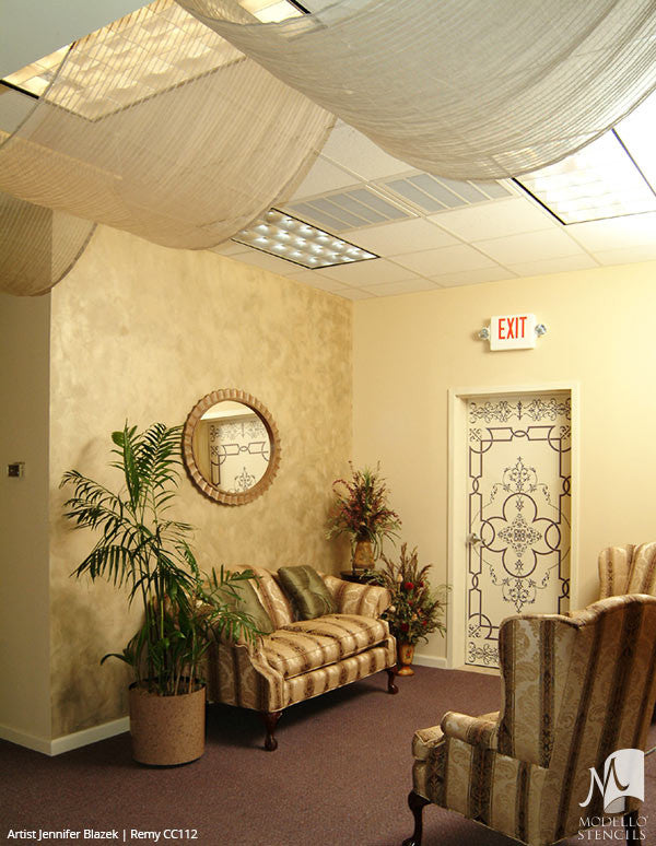 Wall Art and Wall Mural Panels Painted onto Custom Home Decor Projects - Modello Custom Stencils