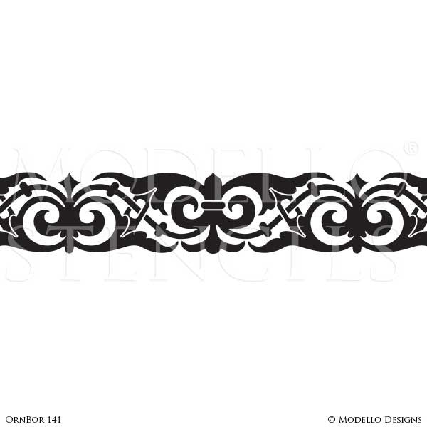 Custom Border Stencils for Painting Ceiling Designs & Wall Borders – Modello® Designs custom-border-stencils-for-painting-ceiling-designs-wall-borders-modello-designs