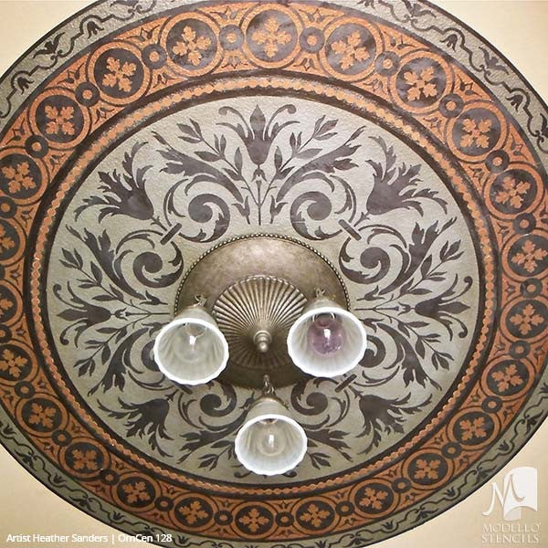 Stenciling Ceiling Designs for Custom Home Decor - Modello CustomCeiling Medallion Stencils