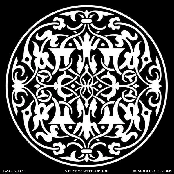 Moroccan, Asian, Indian Decor Ideas and Exotic Interiors - Custom Wall Art and Painted Ceiling Stencils