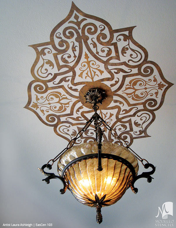 Ceiling Medallion Stencils - Custom Ceiling Design - Paint Stencils ...