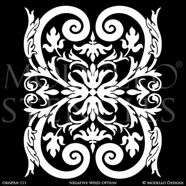Large Designer Wall Panels and Ceiling Designs Stencils for Decoratitve Ceilings and Wall Murals - Modello Custom Stencils
