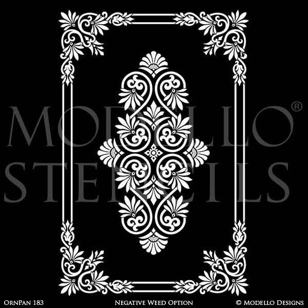 Designer Custom Stencils for Large Painted Home Decor - Modello Wall Window Panels