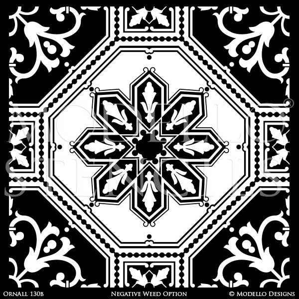 Professional Painted Flooring and Accent Wall Stencils - Custom Modello Stencils