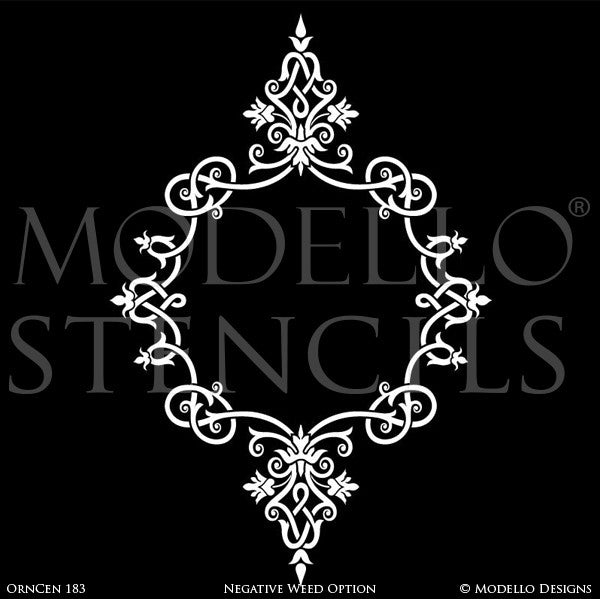 Large Medallion Patterns Painted and Stenciled in Custom Interior Murals and Ceilings
