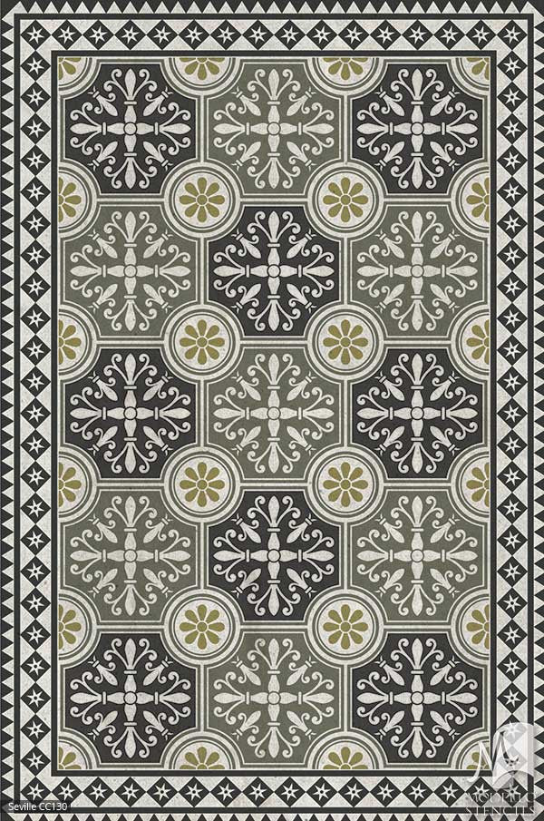 Floor Paint Stencils - Ceiling Design Stencils - Custom Vinyl Stencils ...