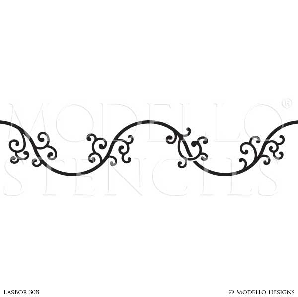 Painted Wall Borders - Modello Custom Stencils for Decorating