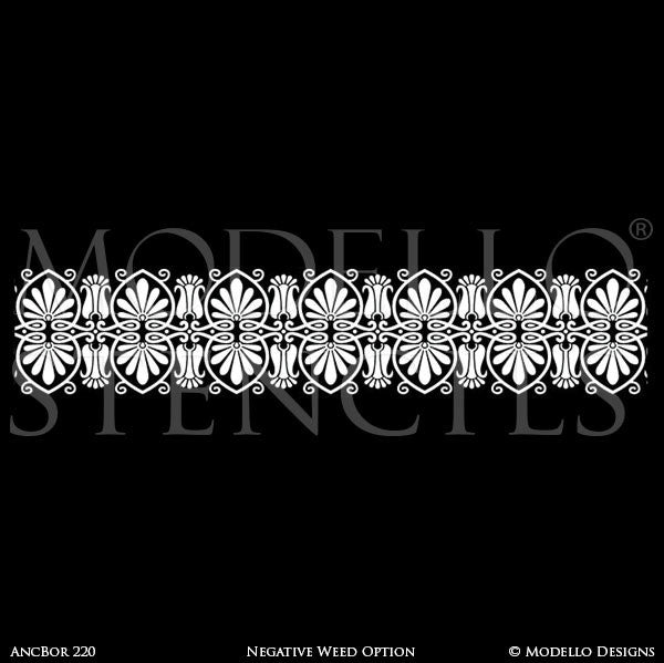 Classic European Border Stencils for Painting Walls and Furniture and Ceilings - Modello Custom Stencils