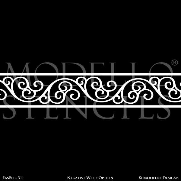 Border Decals for Painting and Stenciling Custom Wall and Ceiling Designs - Modello Stencils