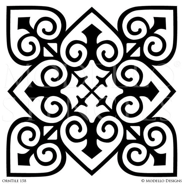 Ornamental Decorative Tiles for Easy Stenciling - Modello Custom Stencils