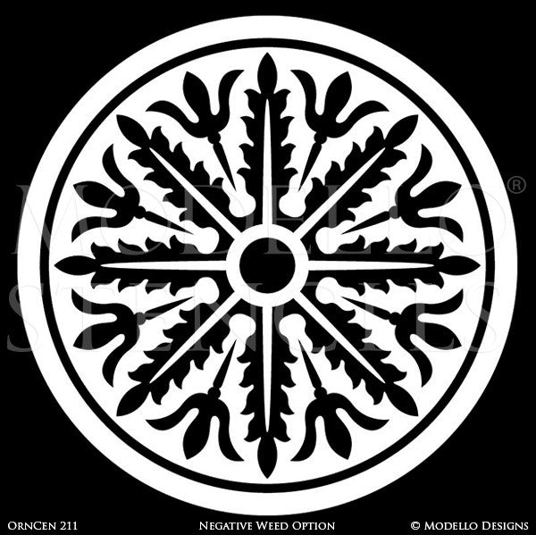 Classic European and Italian Designs Ceiling Designs and Wall Stencils - Modello Custom Medallion Stencils