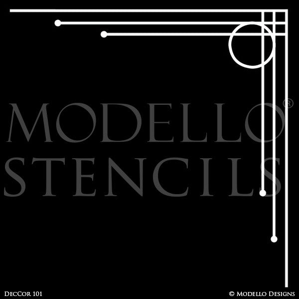 Modern Wall Art or Ceiling Corners for Painting - Modello Custom Stencils
