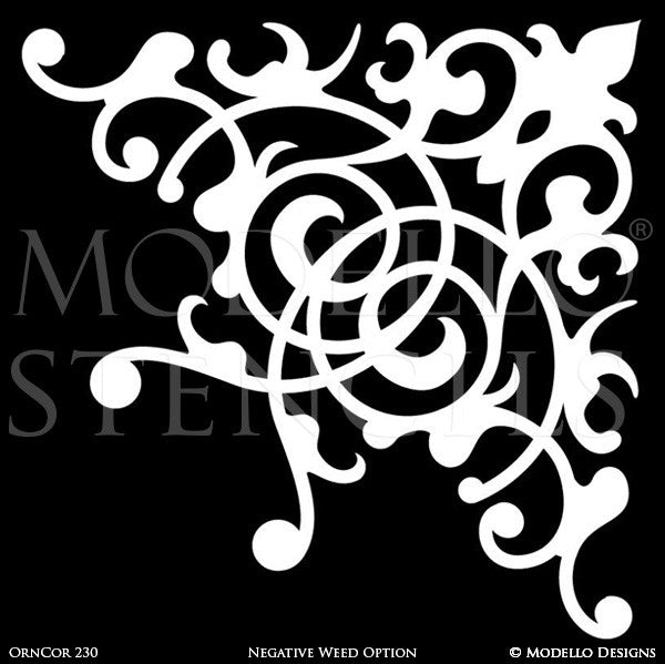 Corner Decals for Painting and Stenciling Custom Wall and Ceiling Designs - Modello Stencils