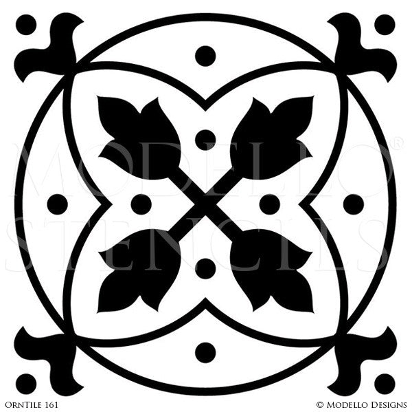 Ornamental and Decorative Wall Art Stencils - Modello Custom Designer Tile Stencils