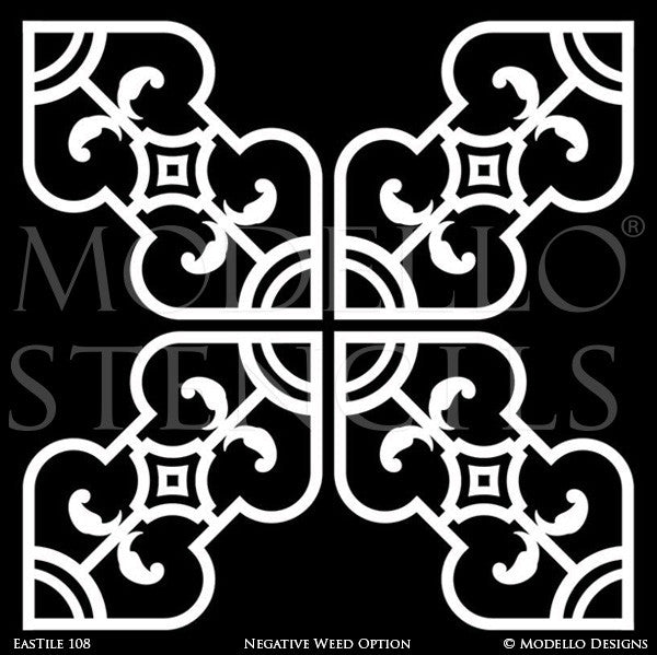 Custom Tile Stencils for Painting Floors - Concrete Tiles - Wall Tiles ...