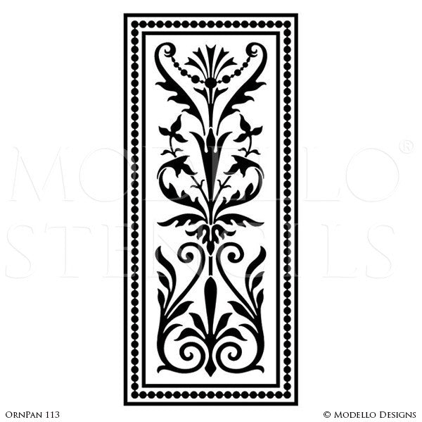 Custom Cut Stencils for Painting Wall Art and Wall Panels with Large Patterns - Modello Custom Self Adhesive Stenciling