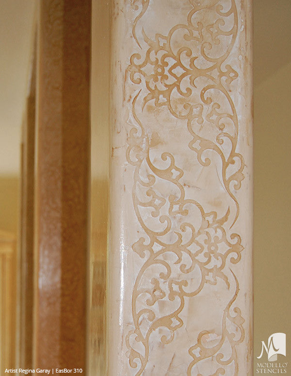 Adhesive Wall Border Stencils with Decorative Designs for Painting - Modello Custom Stencils
