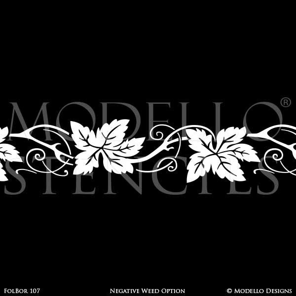 Nature Leaves Vines Stencils - Custom Modello Border Stencils for Painting