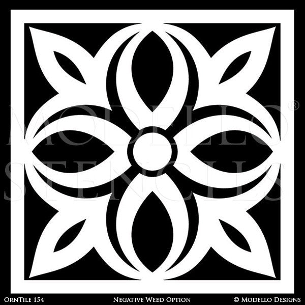 Square Tile Designs for Decorating Custom Home Decor - Modello Custom Stencils