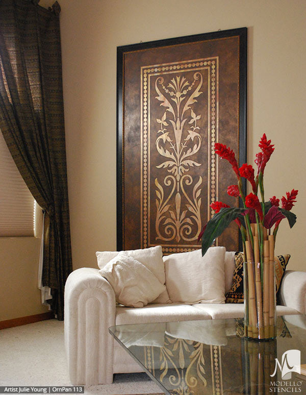 Painted Large Wall Art Graphics Stencils - Custom Modello Stencils ...